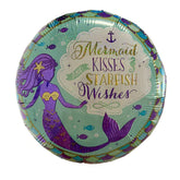 17 inch Mermaid Kisses Starfish Wishes Foil Balloon 84